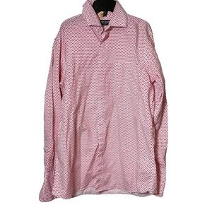 Stacey Adams Long Sleeve Button Up Dress Shirt Mens‎ 34/35 Red Embroidered